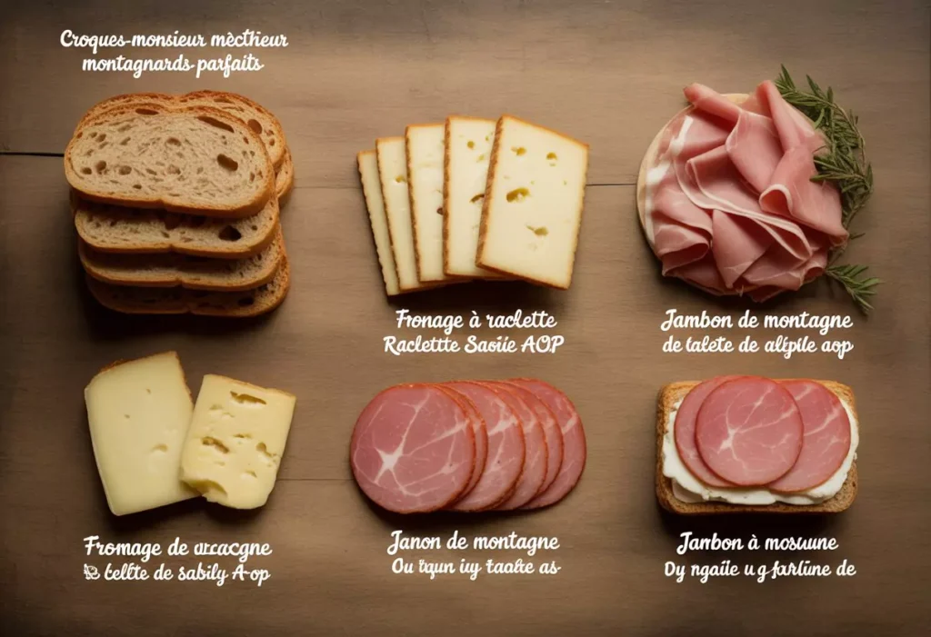 Ingrédients pour 4 Croques-Monsieur Montagnards Parfaits
