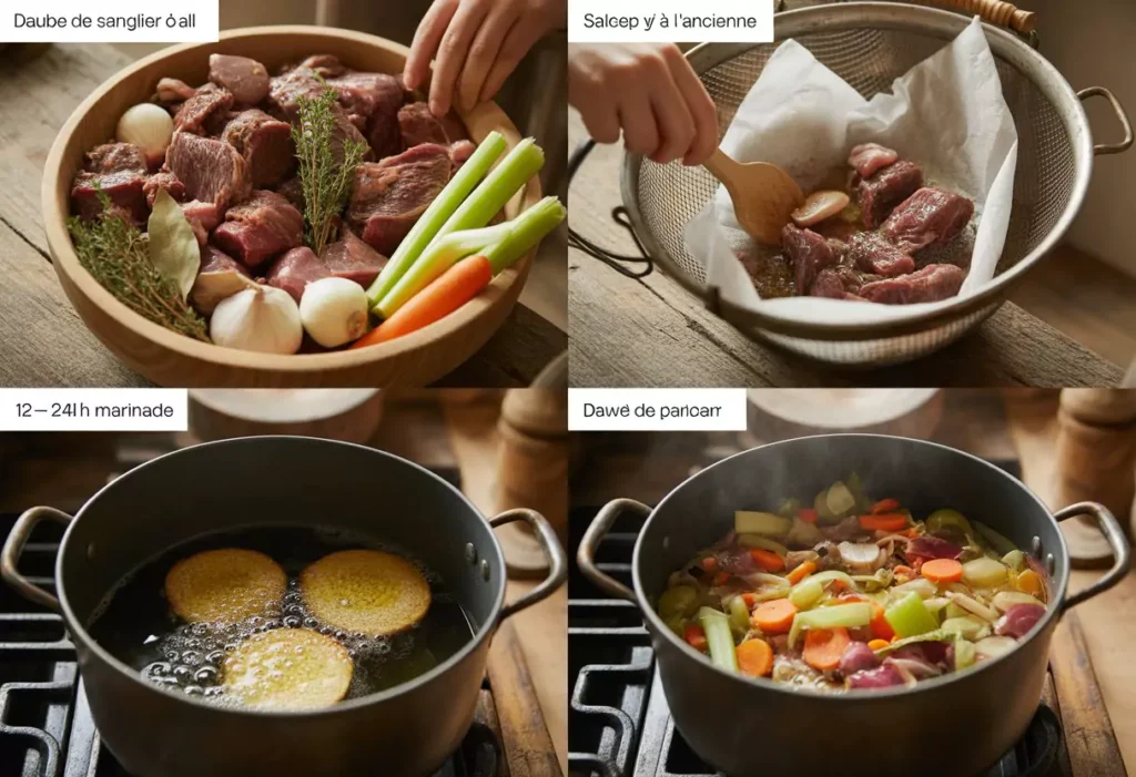 Instructions de Préparation Complète - daube de sanglier