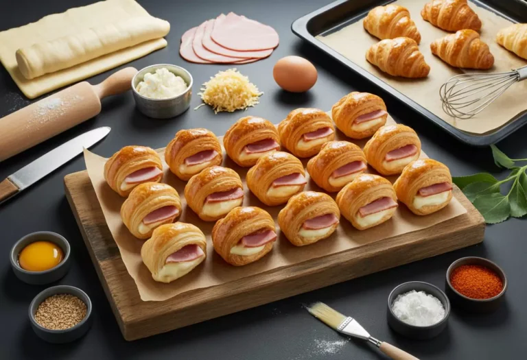 Mini Croissants au Jambon Fromage Crème Fraîche : La Recette Apéritif Irrésistible Qui Fait Sensation