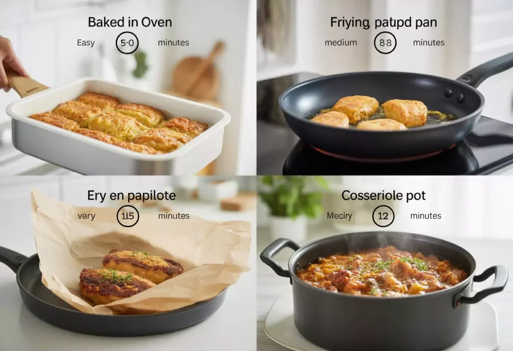 recette dos de cabillaud, Tableau comparatif