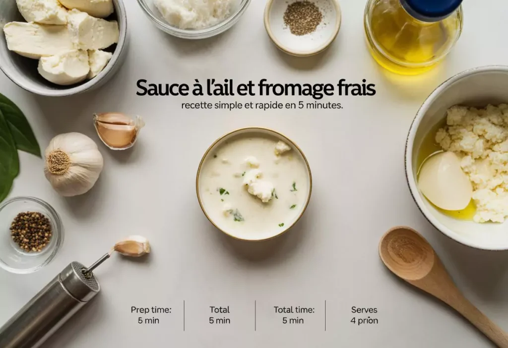 sauce fromage frais pour crudités - Sauce à l'Ail et Fromage Frais : Recette Simple et Rapide en 5 Minutes