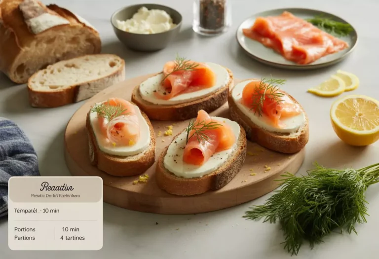 Tartine Saumon Fumé et Fromage Frais : Recette d'Apéritif Raffiné